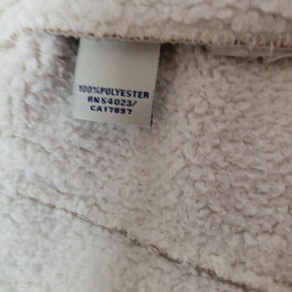 Old Navy Tan Fleece Lined 2-Pocket Button Front Jacket Size L - Picture 4 of 8